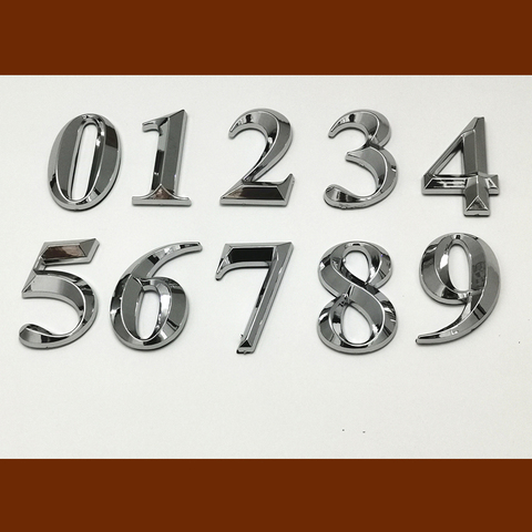 Numéro de porte auto-adhésif 3D, 5cm, numéro de maison, appartement, hôtel, bureau, adresse, rue, plaque autocollante ► Photo 1/6