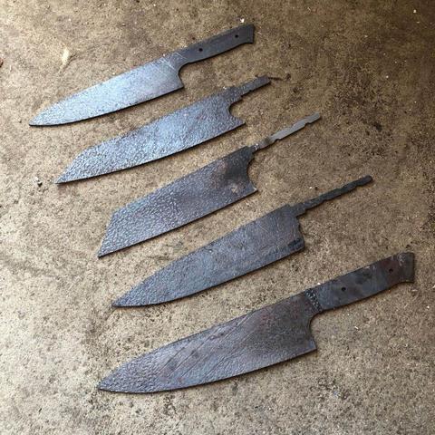Lame vide en acier de 8 pouces en acier de damas, faite à la main, couteau en acier VG10 bricolage, meilleure qualité ► Photo 1/6