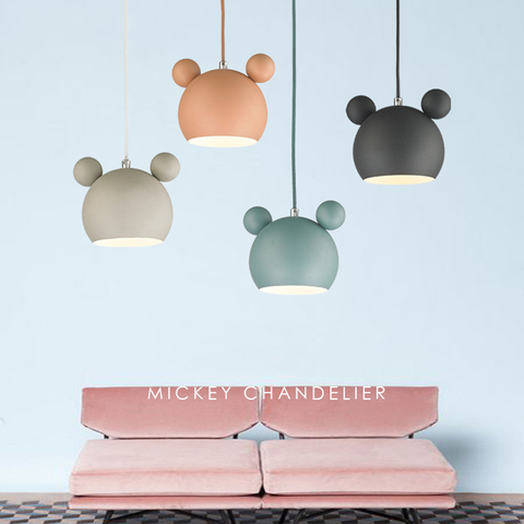 Lampe suspendue Mickey moderne en fer coloré, design nordique moderne, Luminaire décoratif d'intérieur, idéal pour une salle à manger, une chambre à coucher ou une chambre d'enfant, E27 ► Photo 1/6