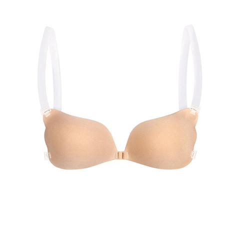 Sexy Soutien-Gorge Push-Up Dos Nu Bretelles Transparentes