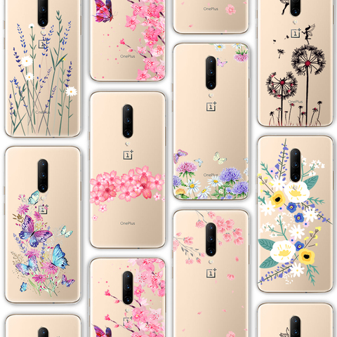 Coque ciciber Funda pour Oneplus 7 8 7T 6 6T Nord N10 N100 Pro Coque en Silicone souple pour Oneplus 8 8T Pro Coque feuille de fleur de luxe ► Photo 1/6