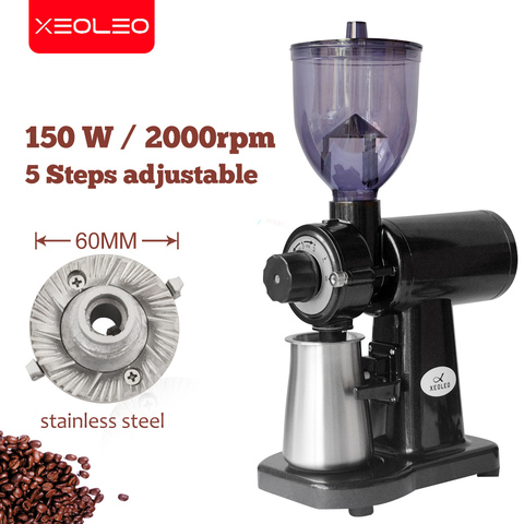 XEOLEO – moulin à café électrique 150W, 60mm, à roue plate, pour usage domestique, blanc/noir, 250g ► Photo 1/6