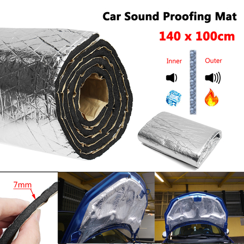 Isolation de capot de bruit de tapis d'deadener de voiture de 15 pieds carrés faisant l'impasse pour l'autocollant de mousse en aluminium de matériel de chaleur de pare-feu de moteur de capot ► Photo 1/6