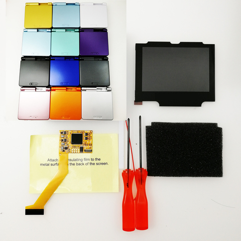 Kits LCD IPS avec boîtier prédécoupé pour Gameboy GBA SP IPS LCD V2 écran rétroéclairé avec coque pour Console GBASP ► Photo 1/6