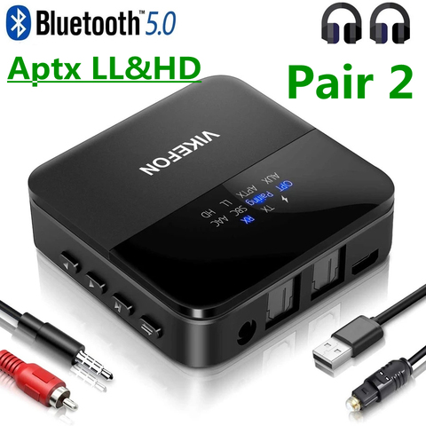 Bluetooth 5.0 émetteur Audio récepteur AptX HD LL faible latence CSR8675 adaptateur sans fil RCA SPDIF 3.5mm prise Aux pour voiture de télévision ► Photo 1/6