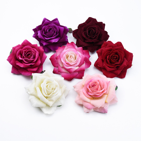 Roses en flanelle 10CM, fausses fleurs pour la mariée, matériel pour décoration de noël, pour la maison, scrapbooking, bon marché ► Photo 1/6