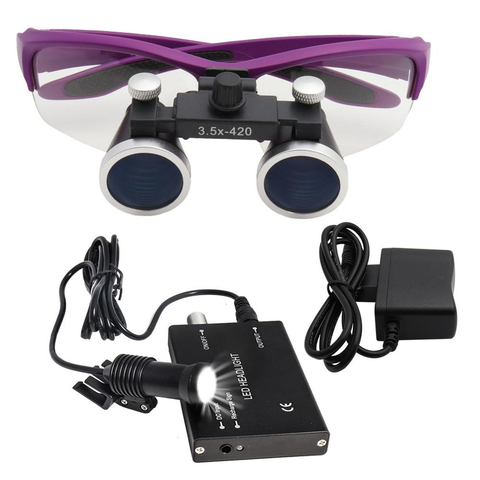 Loupes dentaires binoculaires 2.5X/3.5X W/ 5W LED, lunettes chirurgicales médicales ► Photo 1/6