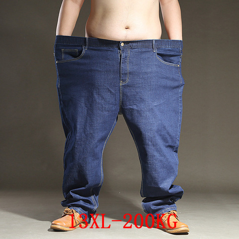 Jeans noirs, jeans de grande taille pour hommes, 200KG, 10XL 11XL 12XL et 13XL, grandes tailles, droits extensibles, 50 54 56 58 ► Photo 1/6