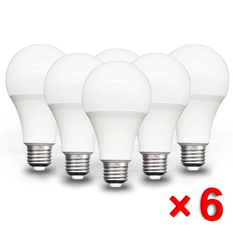 Ampoules LED E27, 6 pièces/lot, pour éclairage extérieur, pour lumière blanche chaude et froide, AC 220V SMD2835, 3W, 6W, 9W, 12W, 15W, 18W, 20W, 6 pièces/lot ► Photo 1/6