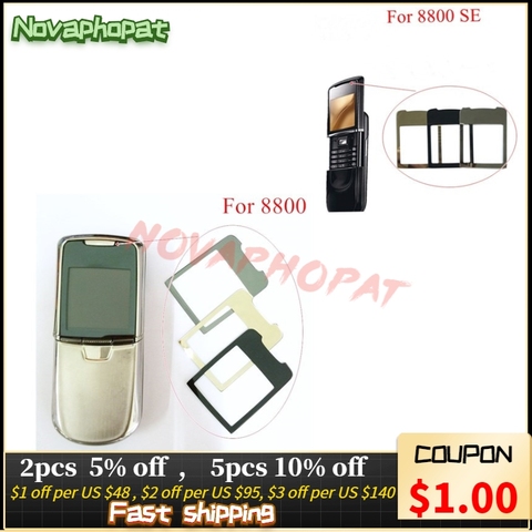 Novaphopat écran en verre noir pour Nokia 8800 Classic / 8800SE 8800 SE 8800 Sirocco verre miroir lentille panneau + suivi ► Photo 1/4