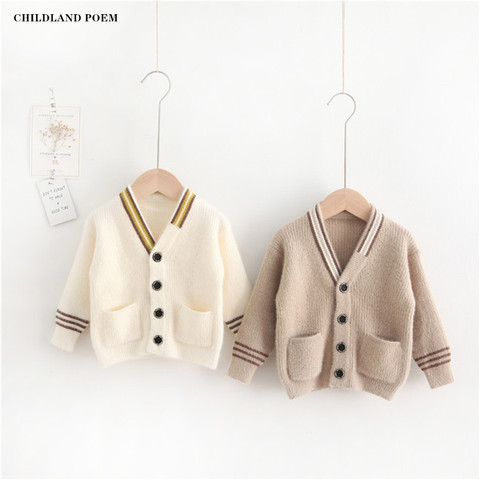 Bébé garçons Cardigan tricoté bébé enfants chandails col en v enfants pull Cardigans laine garçons filles pull enfant en bas âge Cardigan pull ► Photo 1/6