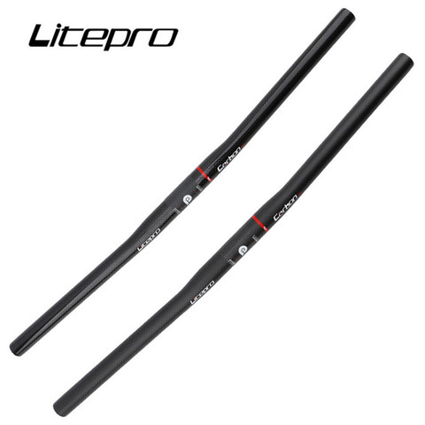 Litepro – guidon Horizontal de vélo pliant entièrement en Fiber de carbone, 25.4x540/580MM, poignée droite ultralégère en forme unique ► Photo 1/5