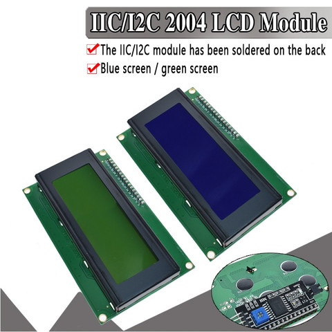 EQV – Module LCD rétro-éclairé IIC/I2C/TWI 2004 série, bleu vert, pour Arduino UNO R3 MEGA2560 20X4 LCD2004 ► Photo 1/6