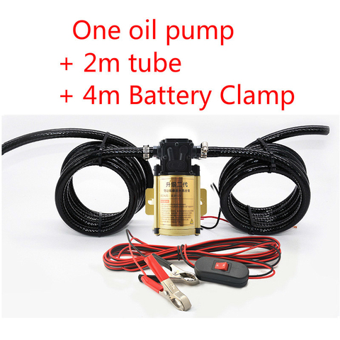 12V 24V essence électrique diesel pompe à huile à eau 2m tube 4m cordon d'alimentation haute puissance pompe auto-amorçante universelle ► Photo 1/4