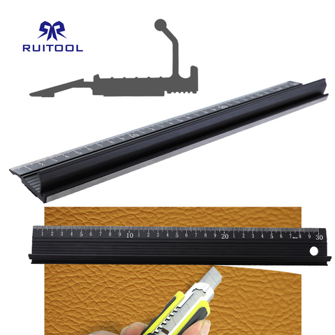 Règle droite en alliage d'aluminium, coupe de protection, outils de mesure antidérapants, échelle Laser pour règles multifonctions 30CM 1 pièce ► Photo 1/6