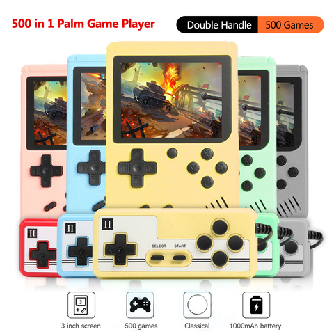 Portable 3.0 pouces Console de jeu Portable classique rétro Mini poche intégré 500 joueur de jeux vidéo avec un Joystick enfants cadeaux ► Photo 1/6