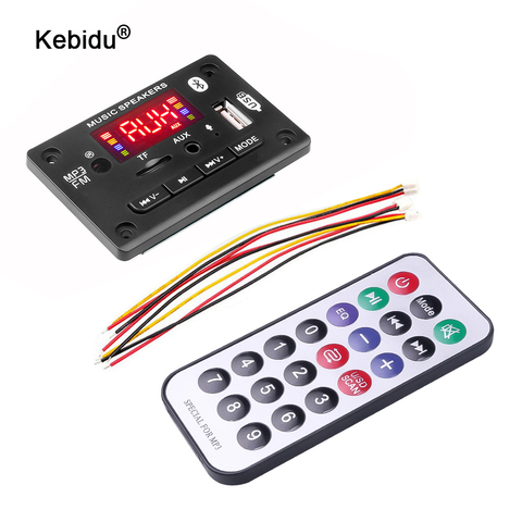 Kebidu – lecteur MP3 sans fil bluetooth 5.0, Module de carte de décodage MP3 pour voiture, fente pour carte USB TF/USB/FM/Module de carte de décodage à distance ► Photo 1/6