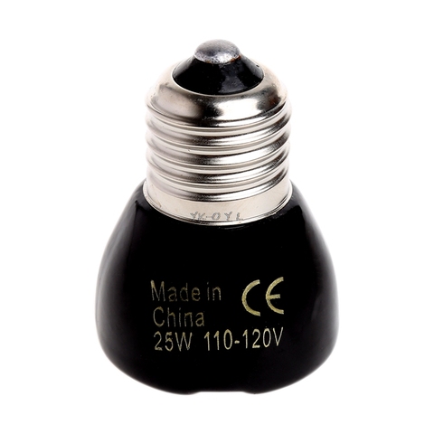 Lumière de chauffage pour animaux de compagnie 25W 50W 75W 100W Mini infrarouge céramique émetteur lampe de chaleur ampoule noir pour Reptile animal de compagnie couveuse 110 - 120 V ► Photo 1/4