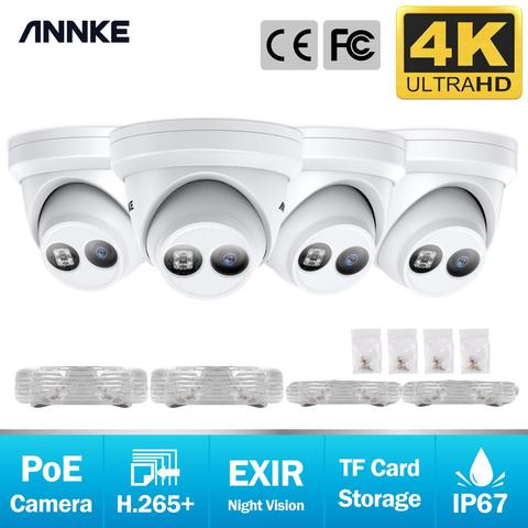 ANNKE – caméra de surveillance dôme extérieure IP POE HD 8MP/4K, Kit de sécurité Ultra HD, étanche, avec carte d'enregistrement Audio, 4 pièces ► Photo 1/6