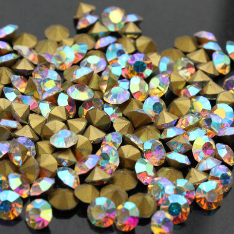 Strass, en cristal tchèque, cône rond Transparent, bout rond, dépoli, fabrication de bijoux, pierre, ss1-ss45 ► Photo 1/6