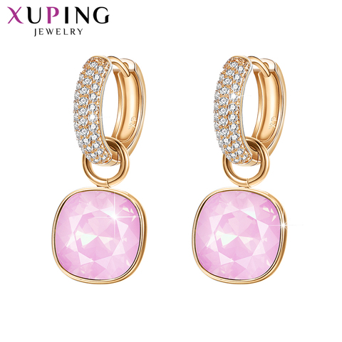 Xuping bijoux de luxe exquis plaqué or cristaux boucles d'oreilles pour les femmes saint valentin cadeaux 20331 ► Photo 1/6