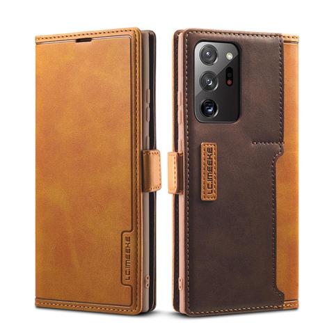 Coque de téléphone Samsung, étui Folio Vintage en cuir, étui portefeuille magnétique en TPU pour Galaxy Note 20 S20 S21 S10 ► Photo 1/6