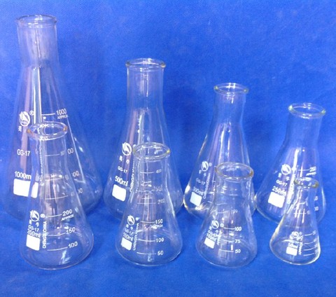 Flacons en verre de laboratoire de flacon d'erlenmeyer de 500 ml, GG17 ► Photo 1/6