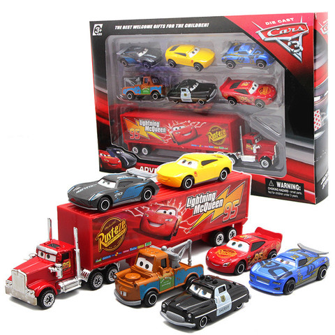 Ensemble de jouets Cars 3 disney pixar, voiture en métal moulé sous pression, flash McQueen, Jackson Storm Truck, 1:55 ► Photo 1/6