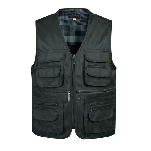 Gilet d'été mince pour hommes, veste masculine décontractée de haute qualité en maille multi-poches pour photographe, gilet sans manches avec plusieurs poches ► Photo 1/1