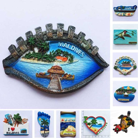 Maldives aimants pour réfrigérateur souvenir touristique 3D résine magnétique réfrigérateur autocollants main cadeaux décor à la maison voyage cadeaux idée ► Photo 1/5