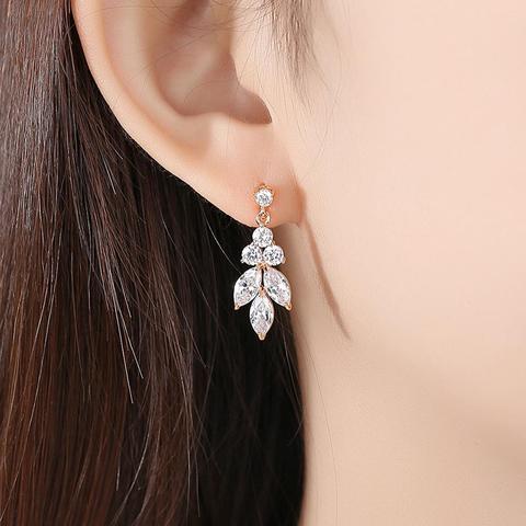 SLBRIDAL – boucles d'oreilles en zircon cubique pour femme, bijoux en cristal, qualité AAA, CZ ► Photo 1/6