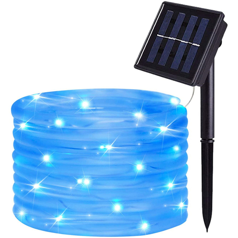 IP65 étanche en plein air arc-en-ciel Tube corde LED bande solaire chaîne lumières arbre de noël jardin clôture décoration 50/100/200led s ► Photo 1/6