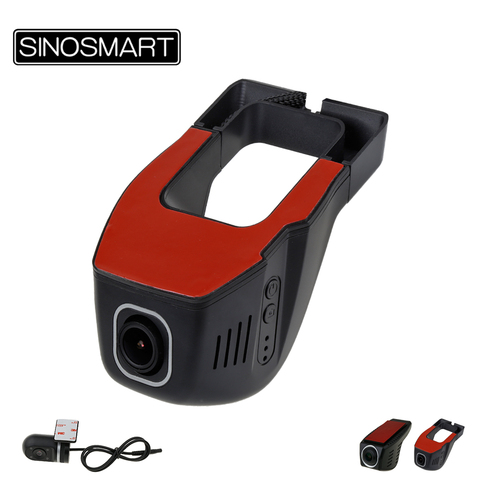 SINOSMART universel Wifi DVR pour Toyota/Chevrolet/Ford/Nissan/Kia/Hyundai contrôle d'angle réglable par App deux caméra en option ► Photo 1/4