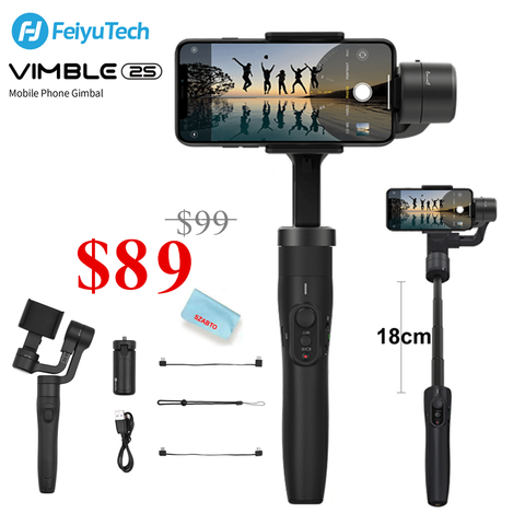 Feiyu Vimble 2S stabilisateur de cardan à main 3 axes pour iPhone 11 Pro Xs Max XR X Smartphone Samsung Galaxy Note10/10 + S10 S9 ► Photo 1/6