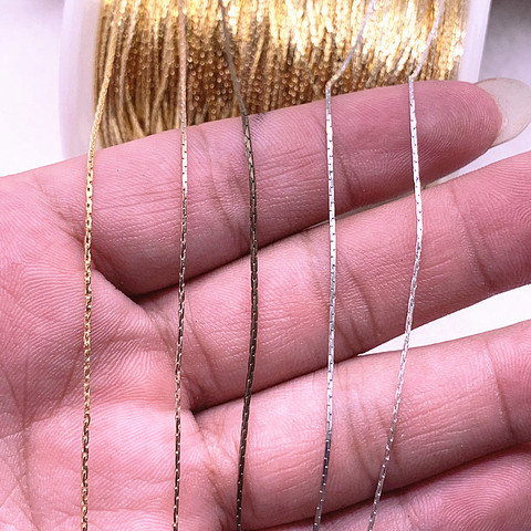 Chaîne de collier plaquée or/argent, 5 mètres/lot, pour la fabrication de bijoux, DIY, matériel fournitures faites à la main ► Photo 1/4