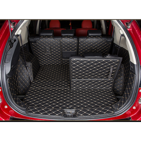 Tapis de coffre de voiture en cuir, doublure de chargement pour Mitsubishi Outlander 2013 2014 2015 2016 2017 2022 ► Photo 1/3