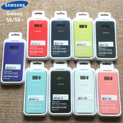 Coque de téléphone Samsung en Silicone souple et soyeux au toucher, étui Original pour Galaxy S8 + S8 Plus avec boîte de détail ► Photo 1/6