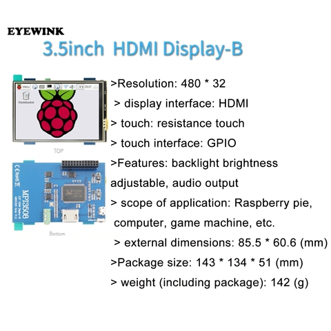 3.5 pouces LCD HDMI USB écran tactile réel HD 1920x1080 LCD affichage Py pour raspberry berri 3 modèle B/Orange Pi (jouer à la vidéo de jeu) MPI3508 ► Photo 1/3