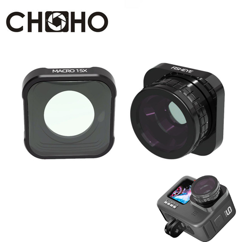 Pour GoPro Hero 9, accessoires noirs, filtre 180 °, Macro Fisheye 15X, lentille de gros plan, protecteur ► Photo 1/6