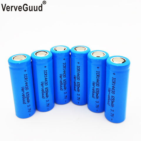 VerveGuud 14430 650mAh ICR14430 Li-Ion batterie Rechargeable 3.7v Liion Lithium Batteria faible autodécharge Batteries ► Photo 1/6