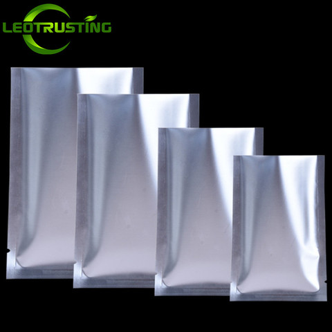 100 pièces petit mat argent ouvert haut aluminium papier sac thermoscellage alimentaire à base de plantes liquide café moulu poudre poches de stockage ► Photo 1/6