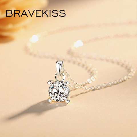 BRAVEKISS-collier pendentif de luxe pour femmes, lien amis, chaîne ronde, accessoires de bijoux en Zircon cubique, BUN0309 ► Photo 1/6