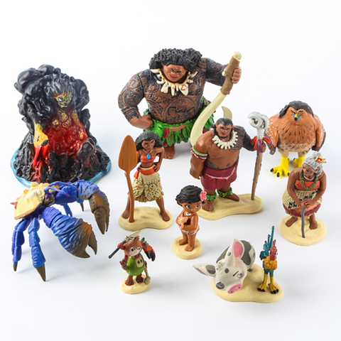 Figurines d'action du film Disney Vaiana, jouet Demigod Maui Moana Waialiki Heihei chef Tui Sina Tala, modèle pour enfants, cadeaux de noël ► Photo 1/6
