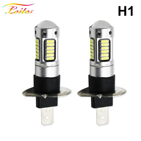 2 pièces Super lumineux H1 H3 LED ampoule 30 4014SMD voiture antibrouillard 6500K blanc conduite jour lampe en cours d'exécution Automobiles ampoules ► Photo 1/6