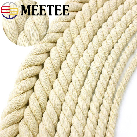 Meetee – corde en coton Beige, 5/10 mètres, 5-20mm, 100% coton épais pour sangle de sac, accessoires de décoration pour la maison, bricolage artisanal ► Photo 1/5