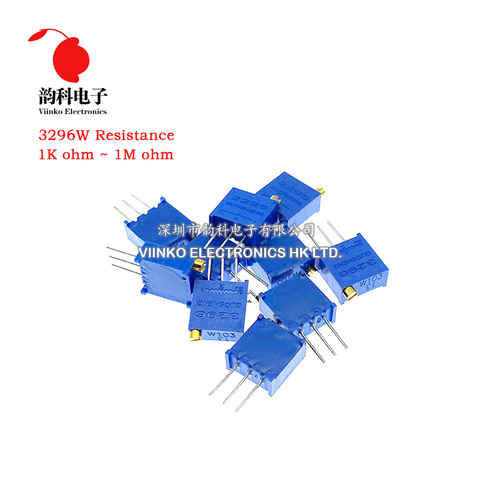 15valuesX1pcs = 15 pièces 100ohm-2Mohm 0.5w 3296 3296w résistances variables multi-tours tondeuse réglable précision potentiomètre kit ► Photo 1/2