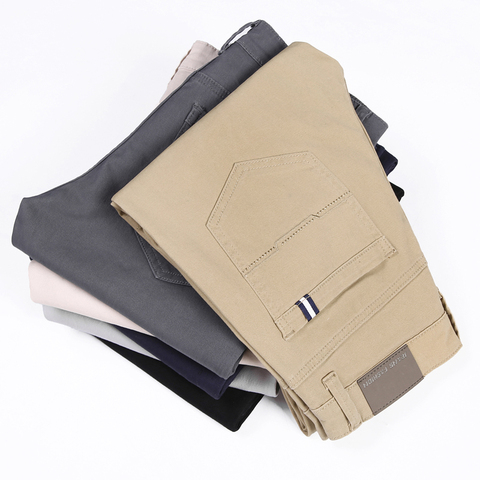 Jeans classiques en coton extensible pour homme, modèle classique, style élastique, 6 couleurs, mode Business, printemps-automne pantalons décontractés ► Photo 1/6