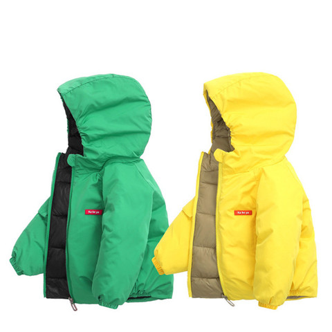 Vestes d'automne pour garçons et filles, vêtement chaud, à la mode, avec fermeture éclair, pour enfants, vêtements d'extérieur à capuche ► Photo 1/6