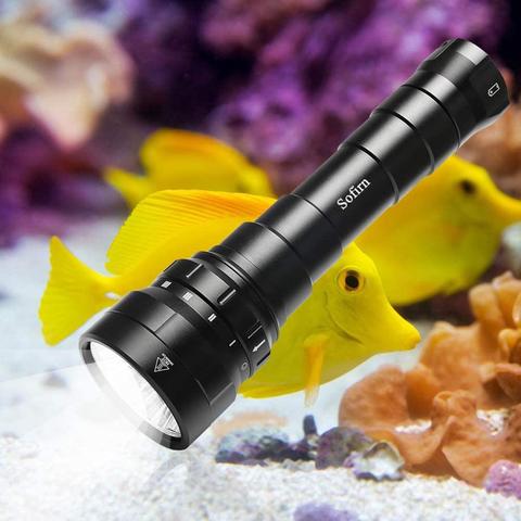 Sofirn – lampe de poche de plongée DF60 6 * CREE XP-L2 LED 6000 Lumen, avec 2*26650 Batteries et chargeur, torche sous-marine ► Photo 1/6