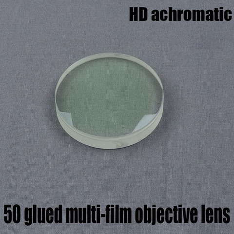 Télescope astronomique, accessoires DIY, lentille d'objectif de réfraction HD, achromatique diamètre 50 longueur focale 183 Film vert collé ► Photo 1/6